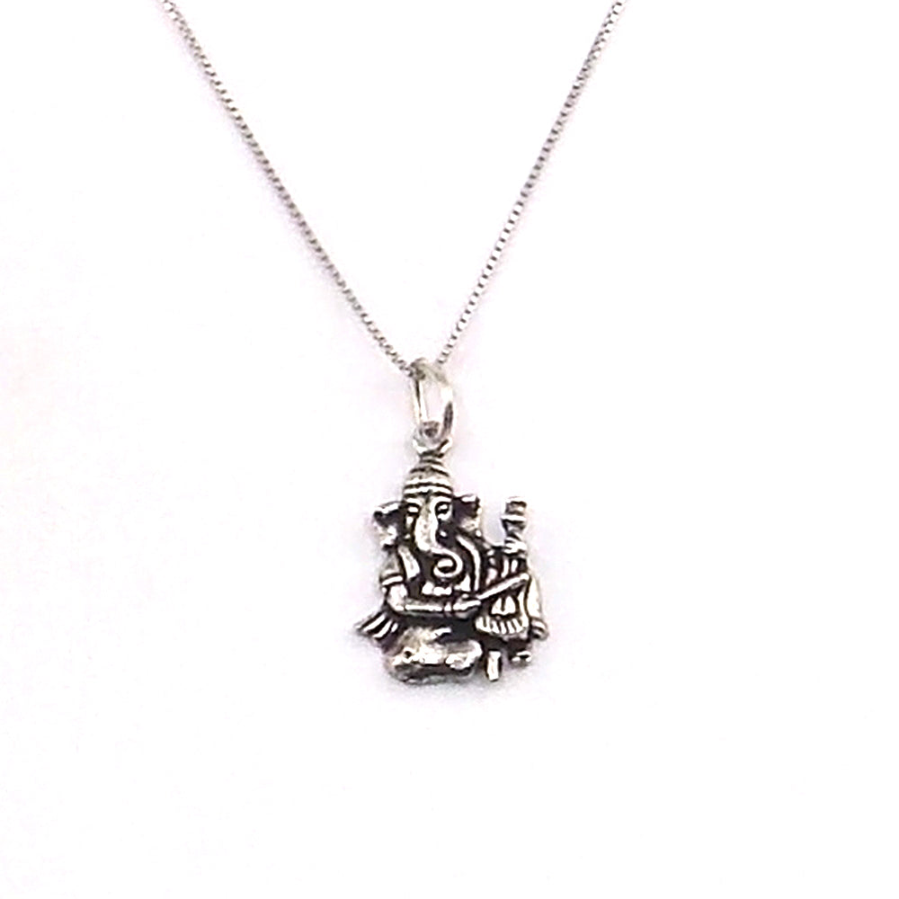 Colgante de plata de ley de Ganesha de 25x15mm aprox. con cadena de 45cm