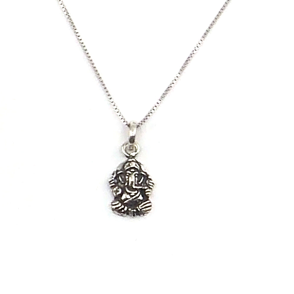 Colgante de plata de ley de Ganesha de 20x12mm aprox. con cadena de 45cm