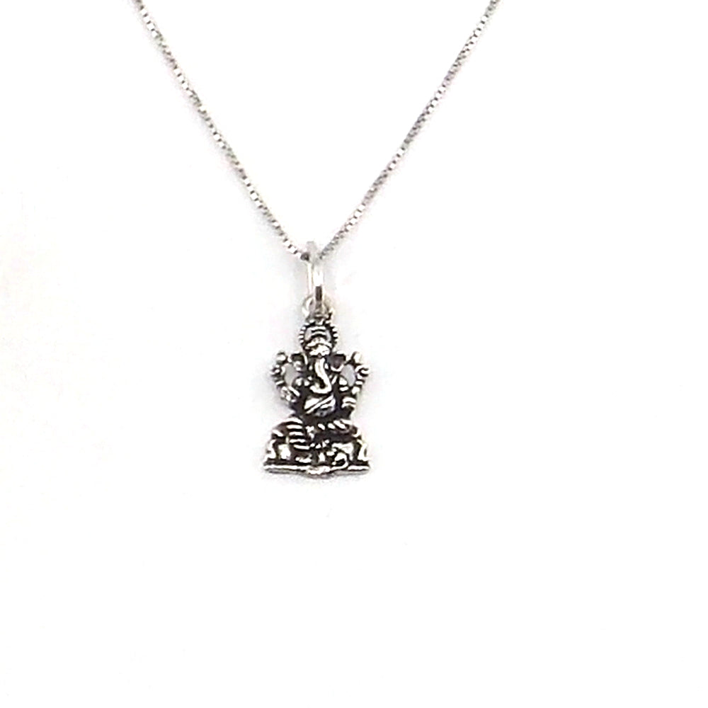 Colgante de plata de ley de Ganesha de 22x13mm aprox. con cadena de 45cm