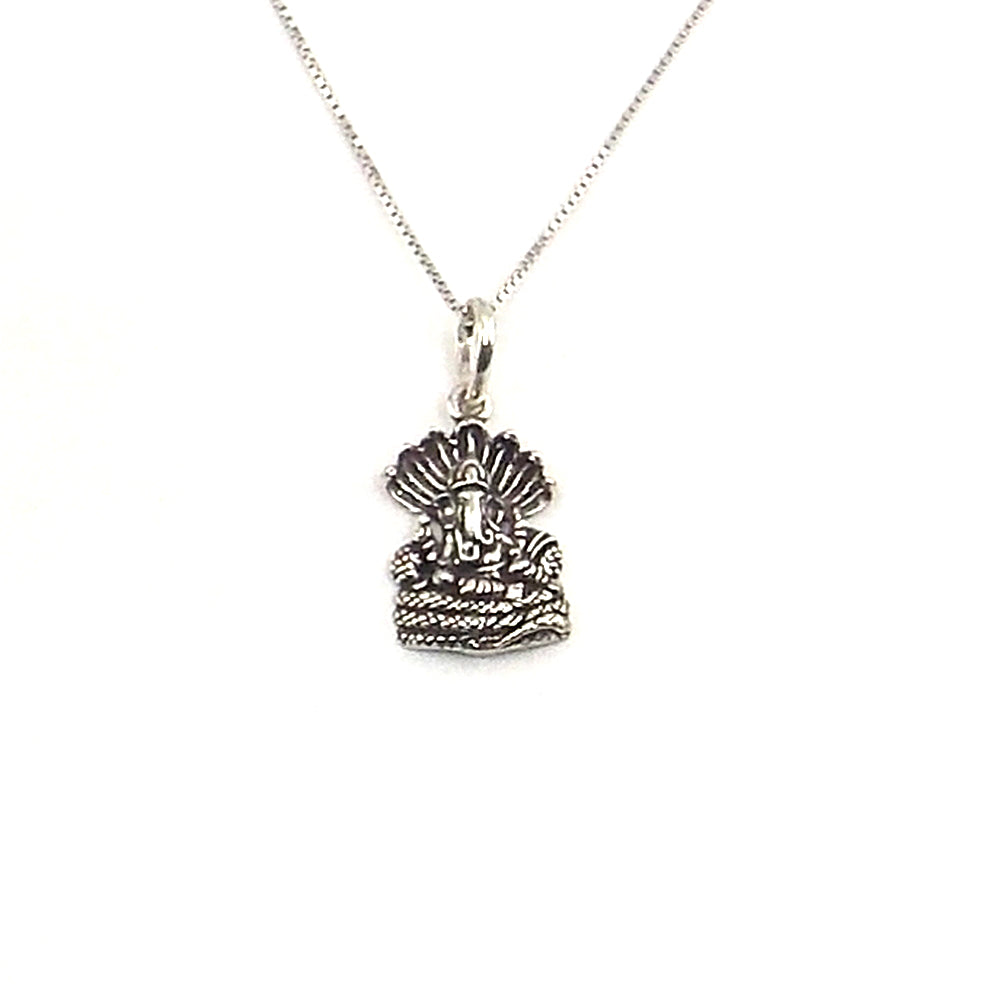 Colgante de plata de ley de Ganesha de 20x15mm aprox. con cadena de 45cm