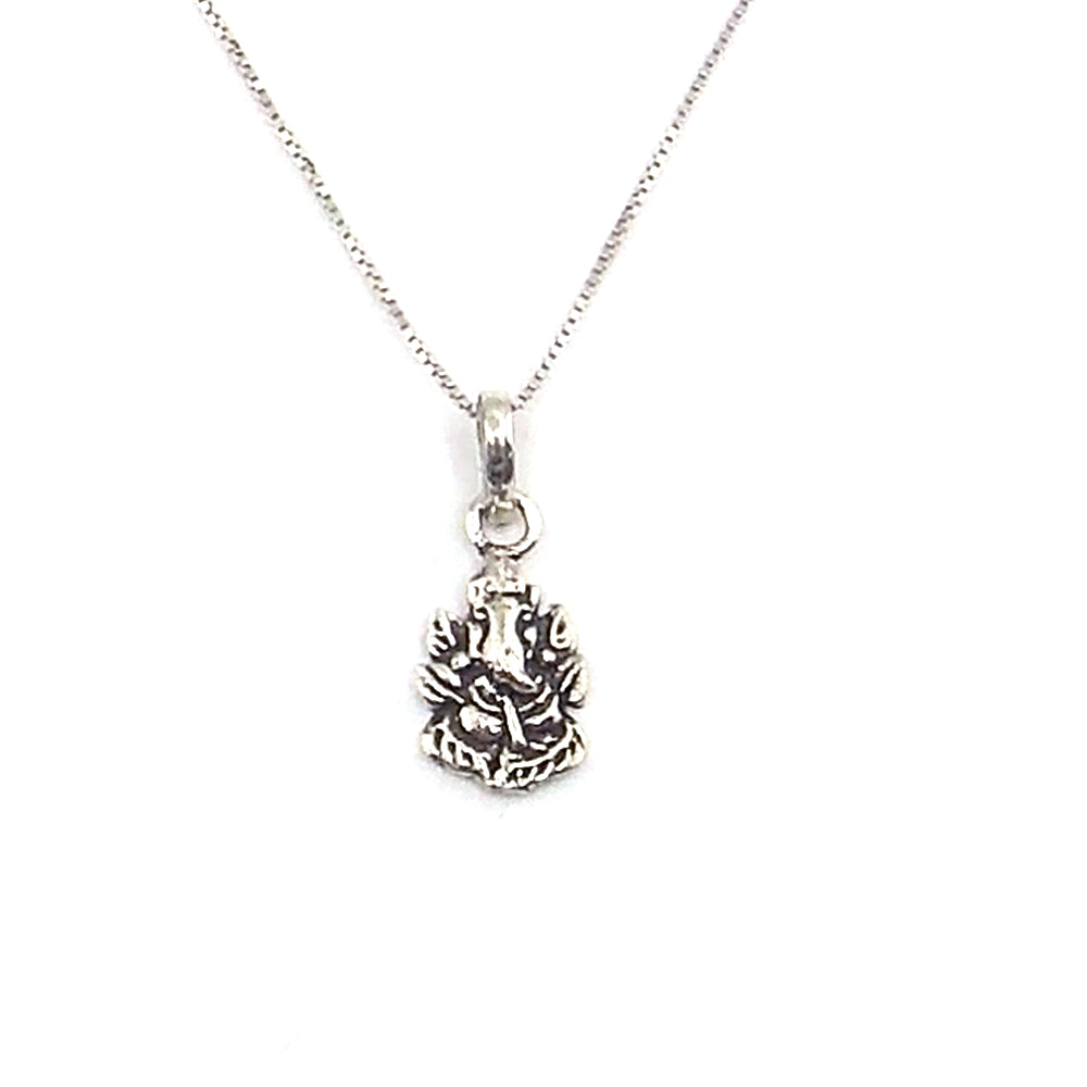 Colgante de plata de ley de Ganesha de 20x10mm aprox. con cadena de 45cm