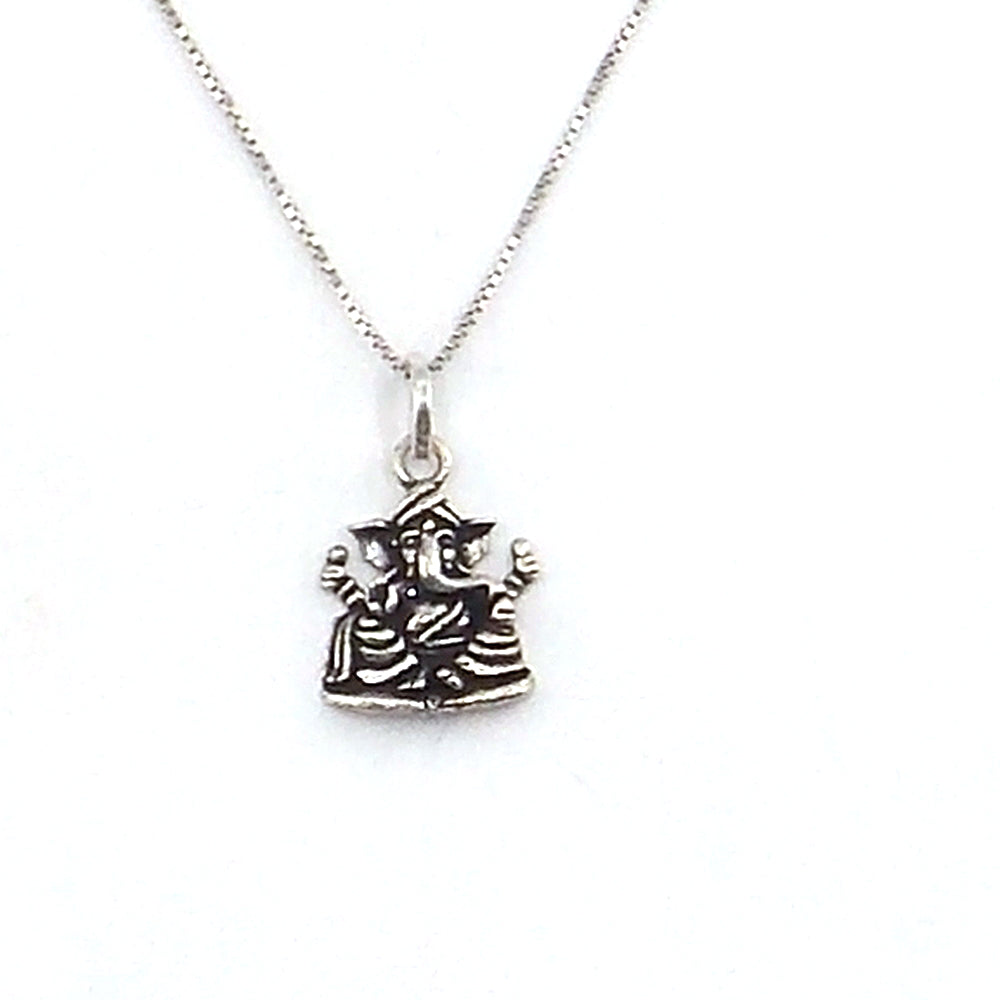 Colgante de plata de ley de Ganesha de 20x15mm aprox. con cadena de 45cm