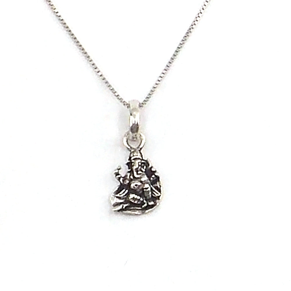 Colgante de plata de ley de Ganesha de 16x10mm aprox. con cadena de 45cm