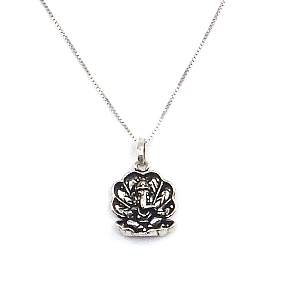 Colgante de plata de ley de Ganesha de 20x15mm aprox. con cadena de 45cm
