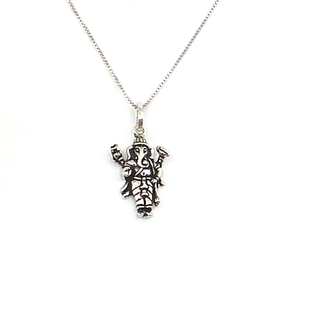 Colgante de plata de ley de Ganesha de 25x15mm aprox. con cadena de 45cm
