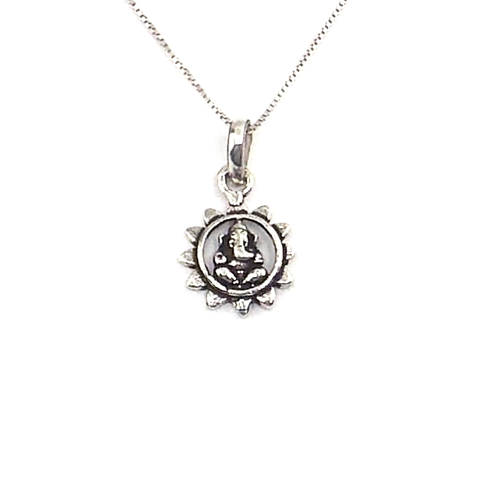 Colgante de plata de ley de Ganesha de 15mm aprox. con cadena de 45cm