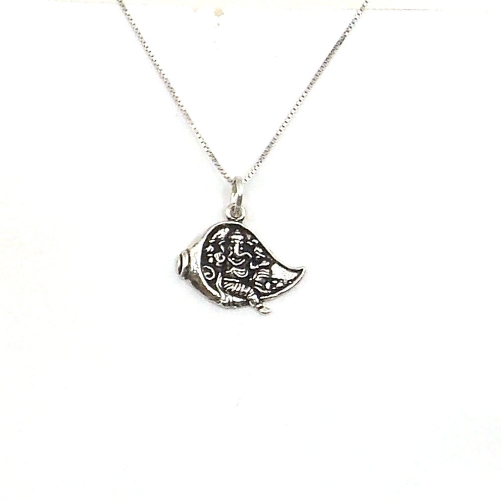 Colgante de plata de ley de Ganesha de 20x25mm aprox. con cadena de 45cm