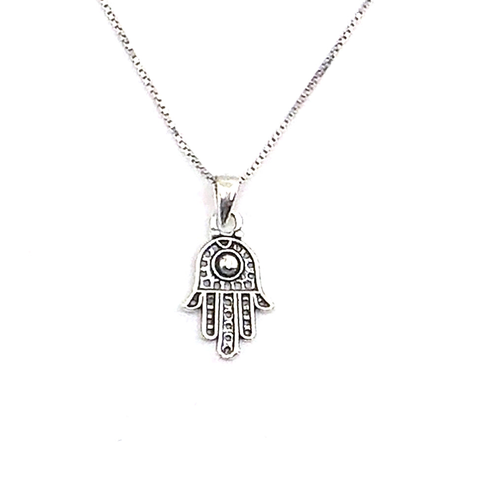 Colgante de plata de ley de Mano de Fatima de20x12 mm aprox. con cadena de 45cm