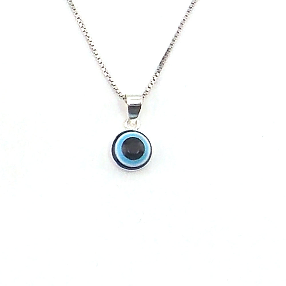 Colgante de plata de ley de ojo turco de 6mm aprox. con cadena de 45cm