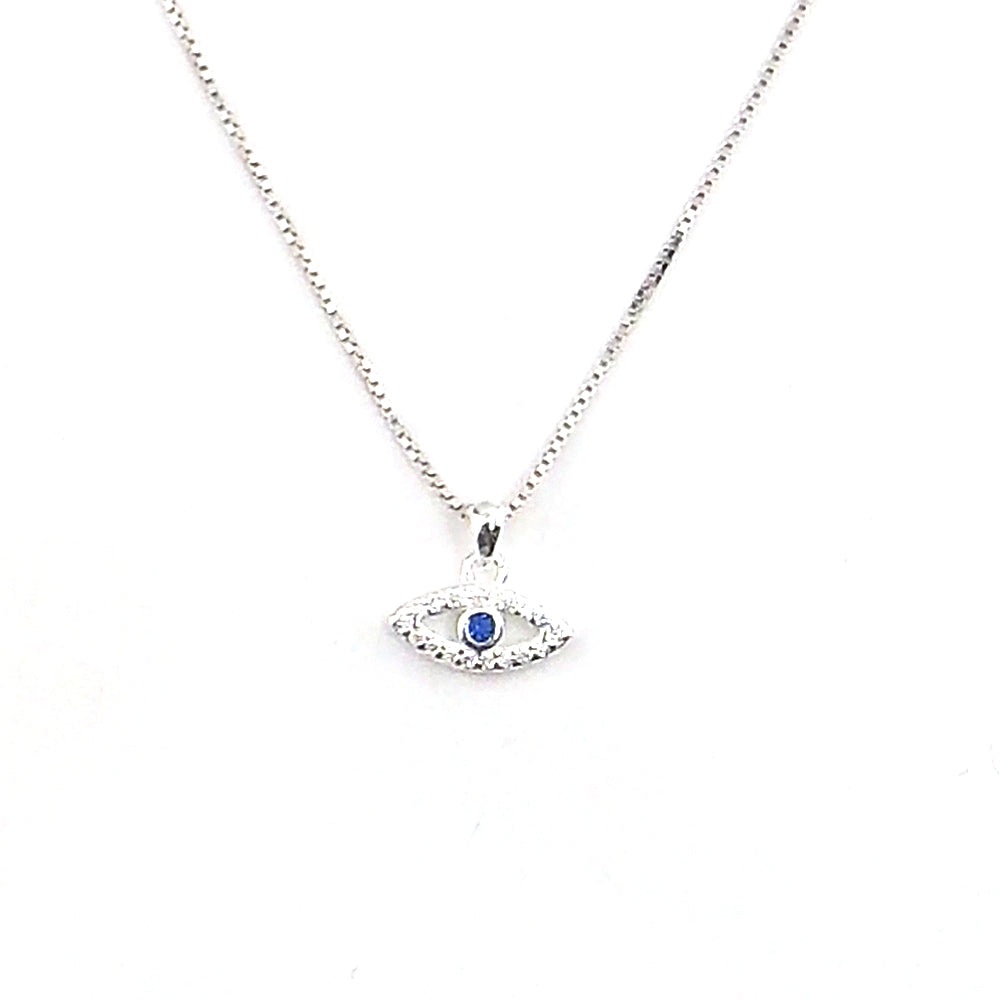 Colgante de plata de ley de ojo turco de 8x17mm aprox. con cadena de 45cm