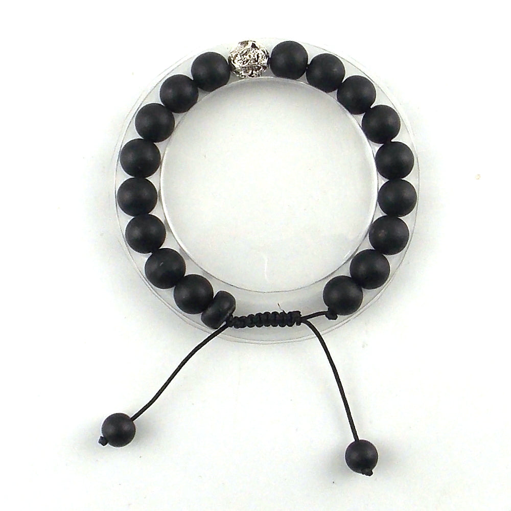 Pulsera de macrame de piedra natural de Shaligram con bola de 10mm