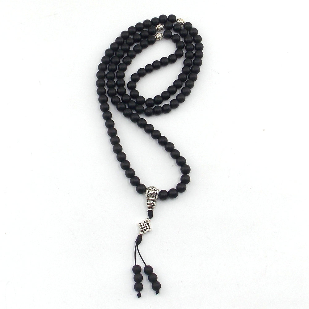 Jap mala de piedra natural de Shaligram de 8mm con bola