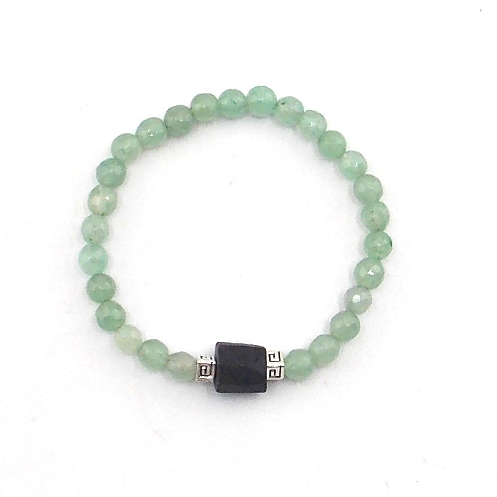 Pulsera de piedra natural de Aventurina de 6mm con Turmalina