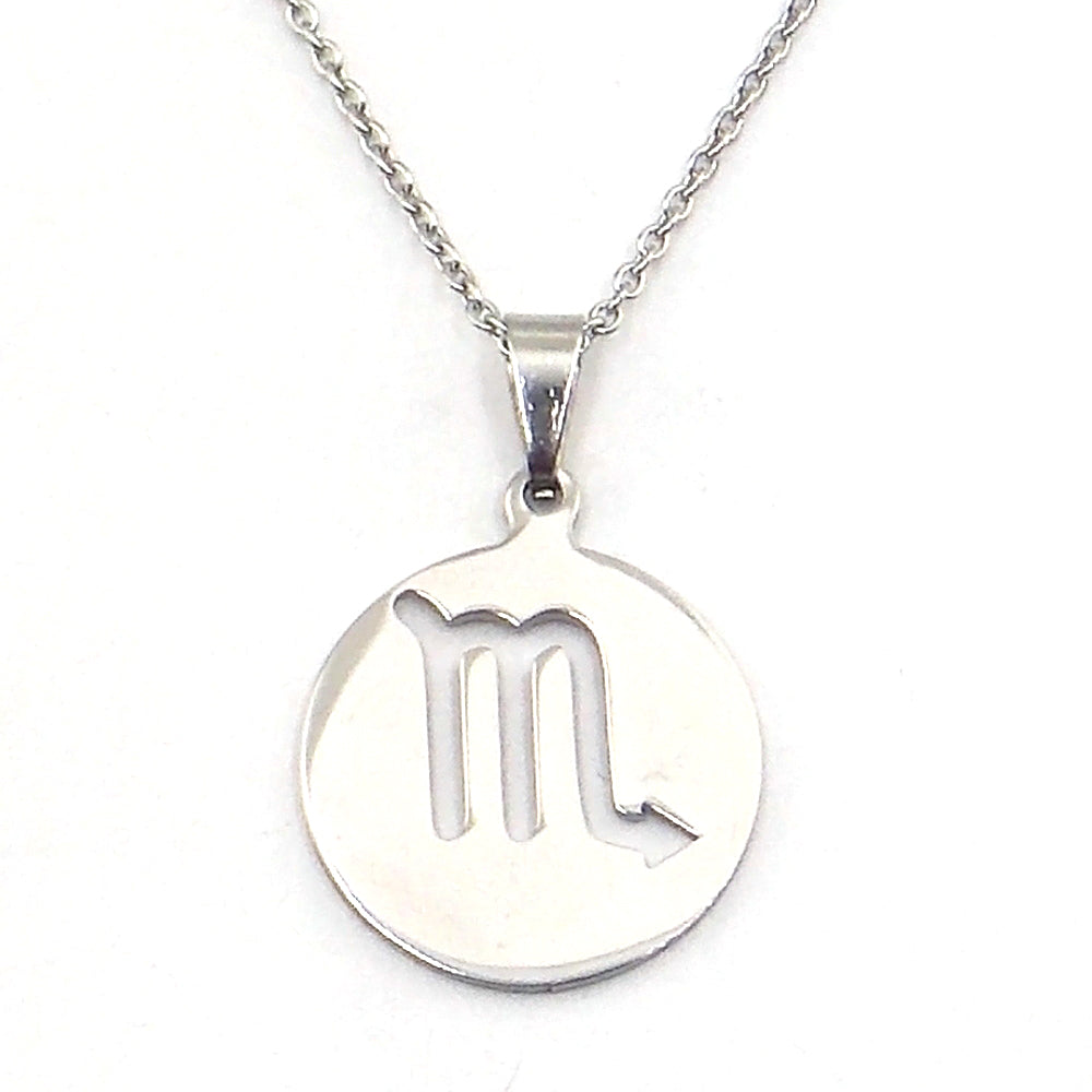 Colgante de acero del signo de zodiaco de escorpio