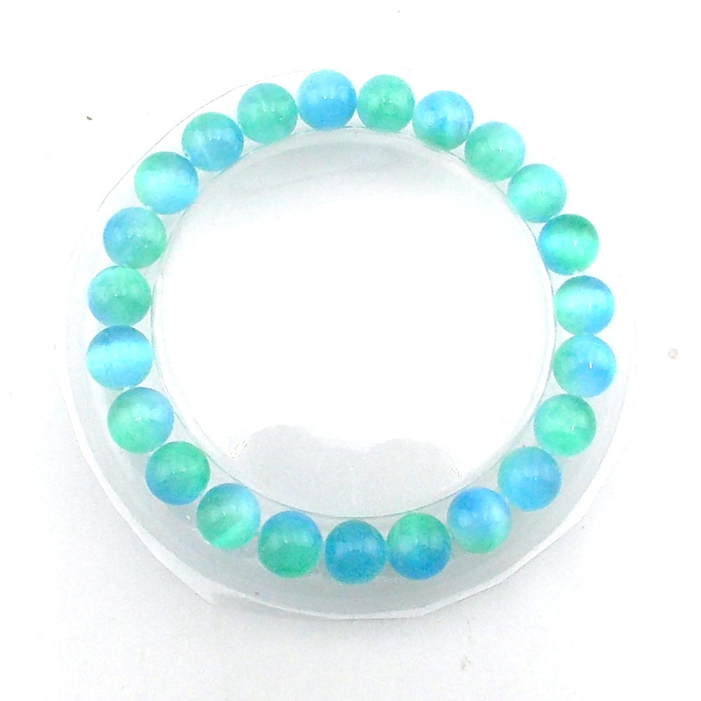 Pulsera de piedra natural de Selenita (verde/azul)