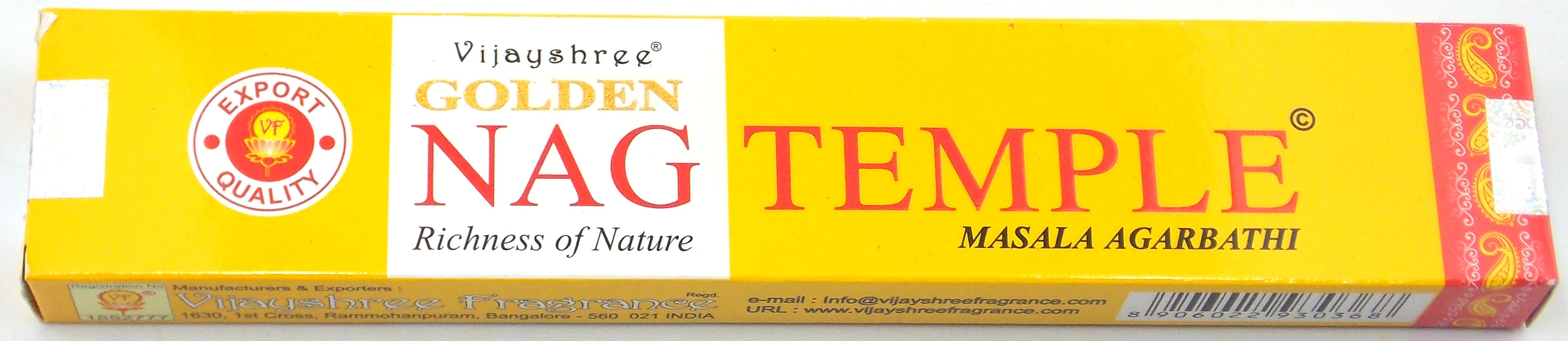 INCIENSO DE MARCA VIJAYSHREE FRAGANCIA NAG TEMPLE