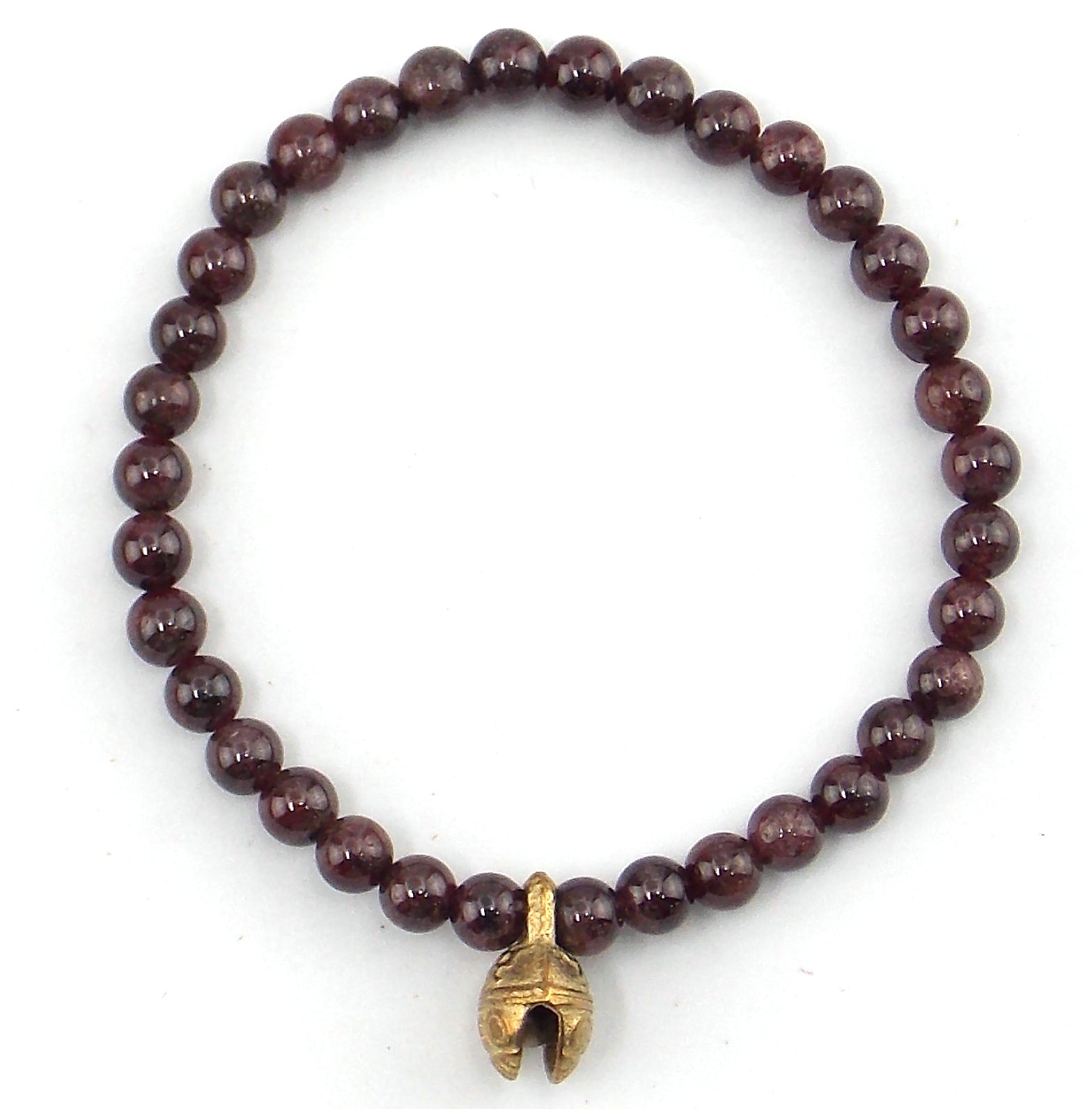 Pulsera de Granate de 5mm con cascabel