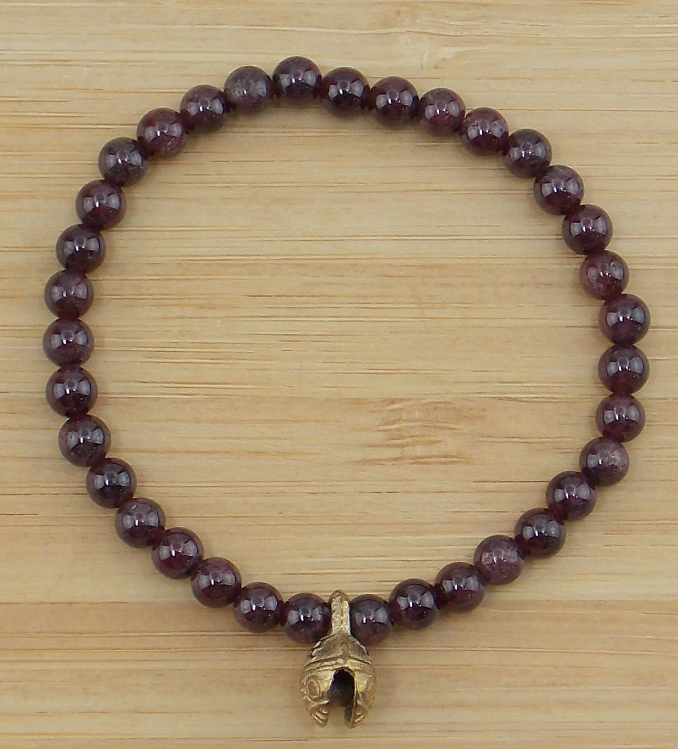 Pulsera de Granate de 5mm con cascabel