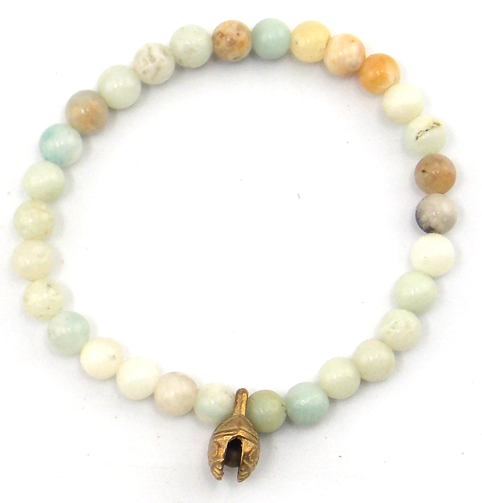 Pulsera de Amazonita de 6mm con cascabel