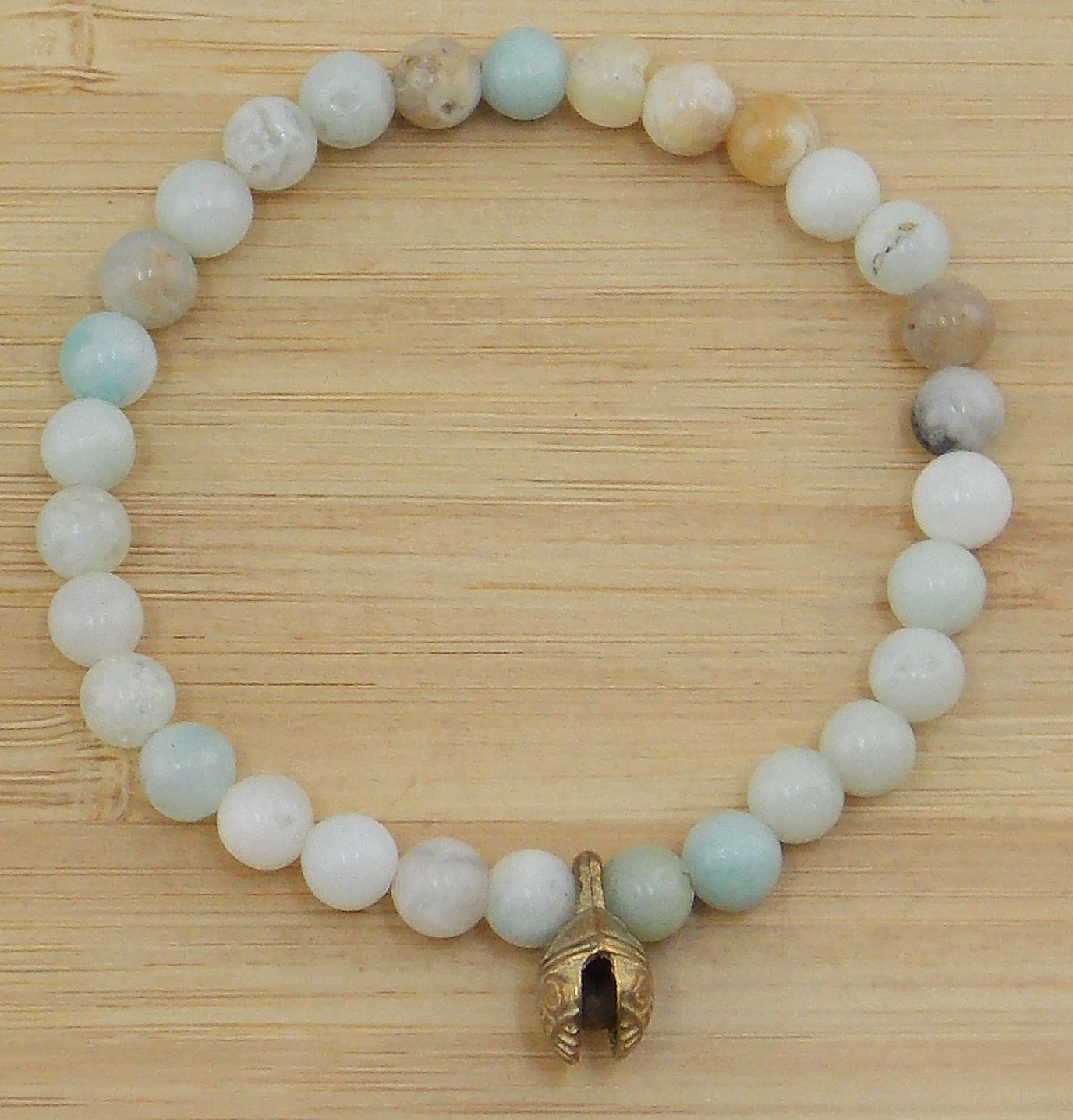 Pulsera de Amazonita de 6mm con cascabel