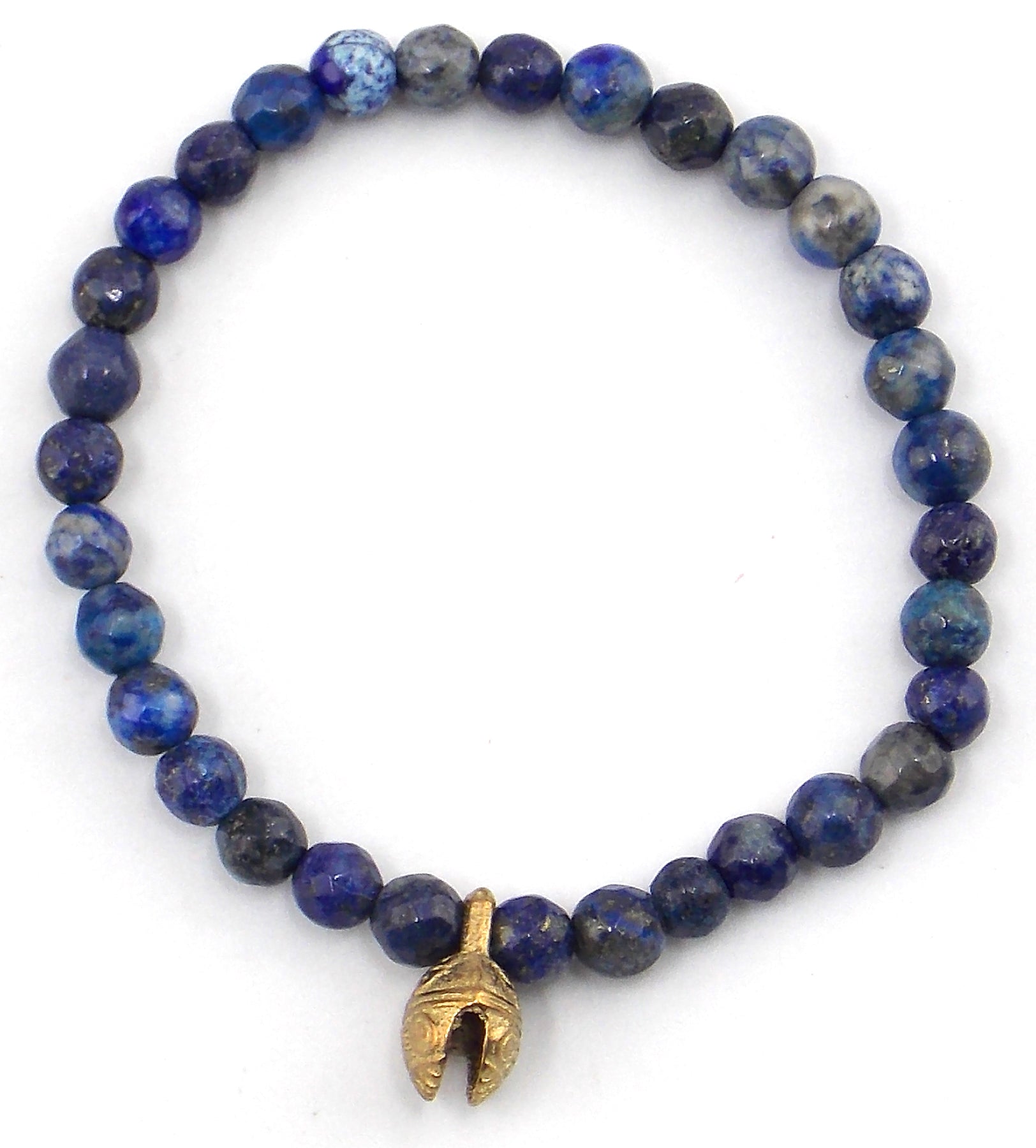 Pulsera de Lapislázuli de 6mm con cascabel