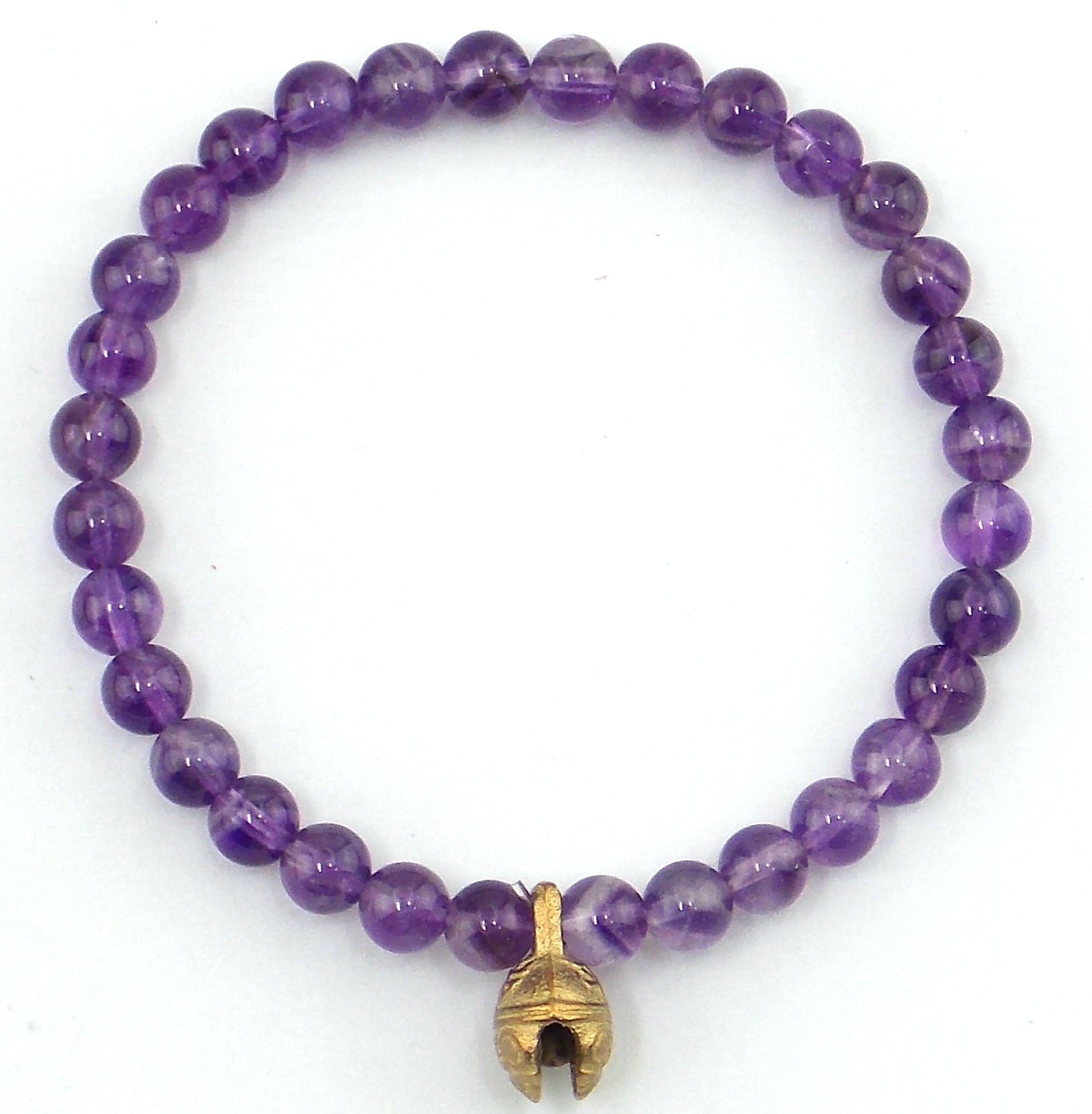 Pulsera de Amatista de 6mm con cascabel