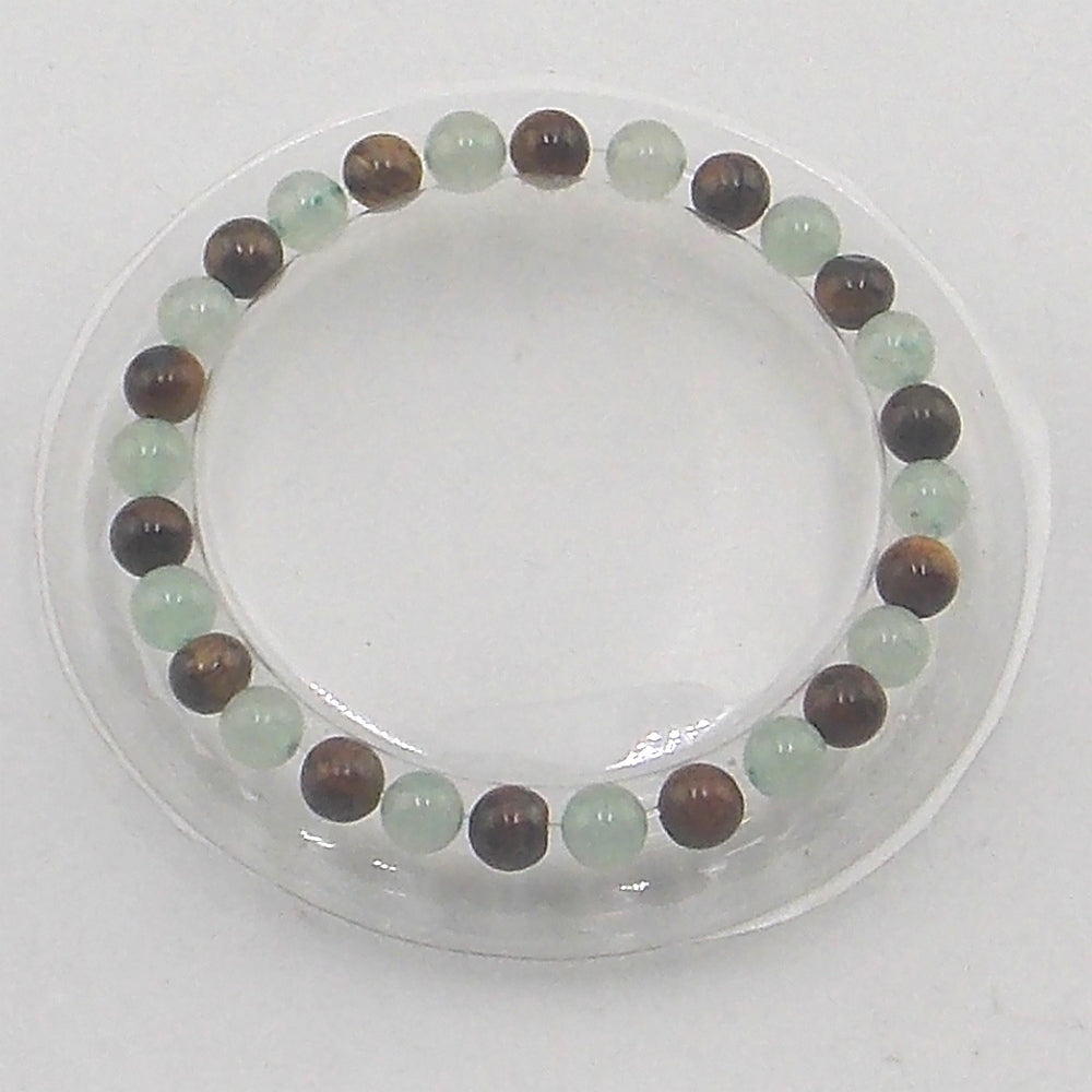 Pulsera atrae la buena suerte (Aventurina y Ojo de tigre) de 6mm