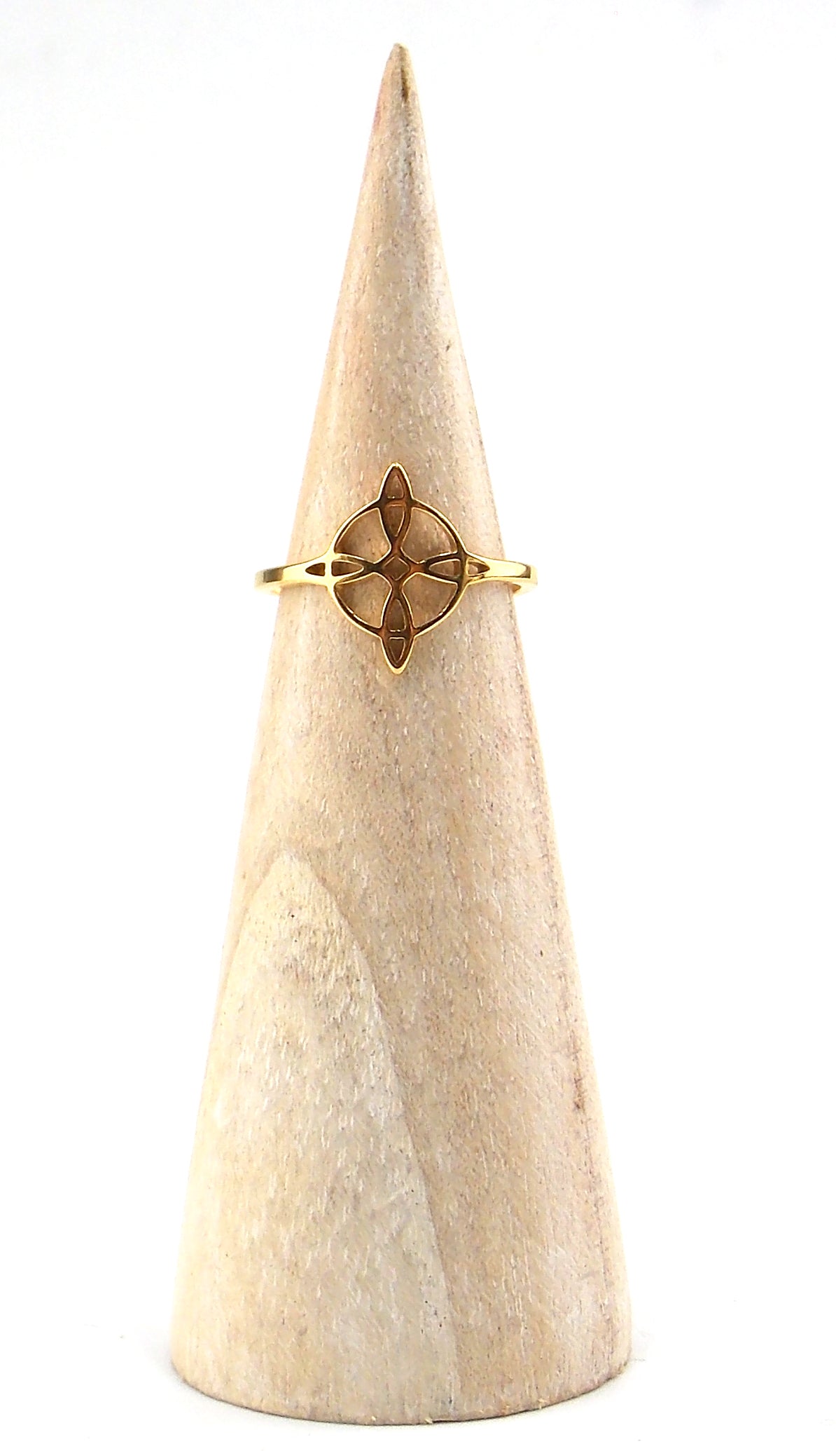Anillo ajustable de Nudo de bruja de acero dorado
