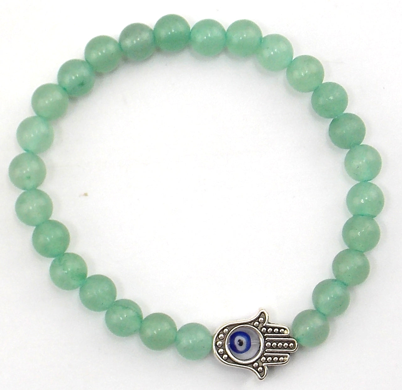 Pulsera de Aventurina de 6mm con mano de Fátima