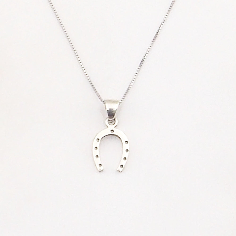 Colgante de plata de ley de herradura de 20x14mm aprox. Con cadena de 45cm