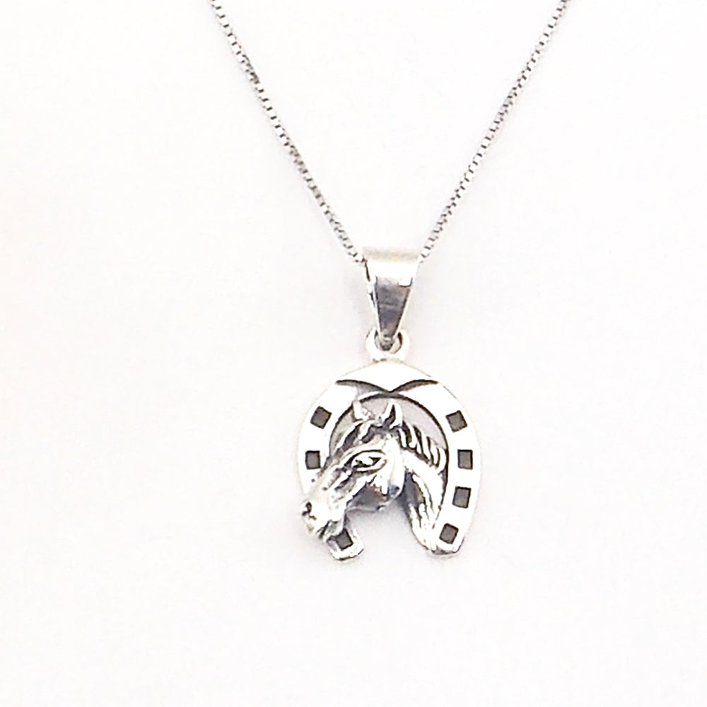 Colgante de plata de ley de herradura de 25x16mm aprox. Con cadena de 45cm