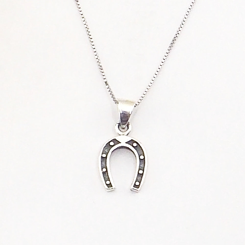 Colgante de plata de ley de herradura de 20x13mm aprox. Con cadena de 45cm