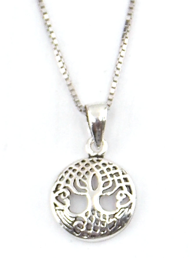 Colgante de plata de ley de árbol de la vida de 10mm aprox. con cadena de 45cm