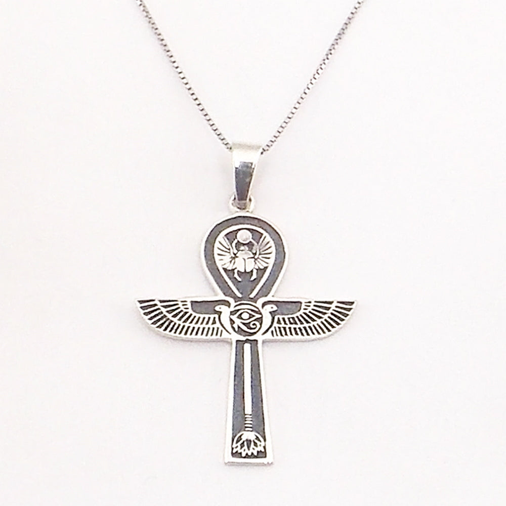 Colgante de de plata de ley de Ankh de 40x30mm aprox. Con cadena de 45cm