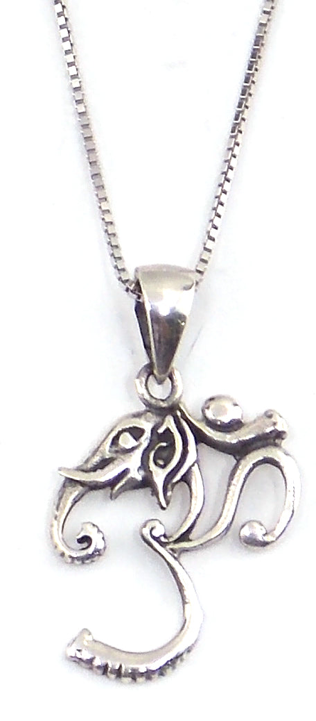 Colgante de plata de ley de Om de 20x10mm aprox. con cadena de 45cm