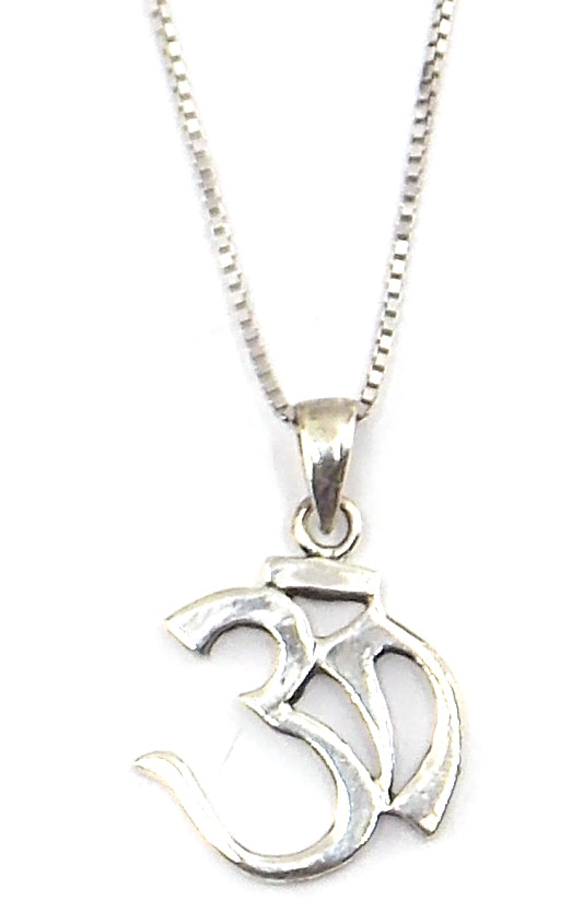 Colgante de plata de ley de Om de 18x15mm aprox. con cadena de 45cm