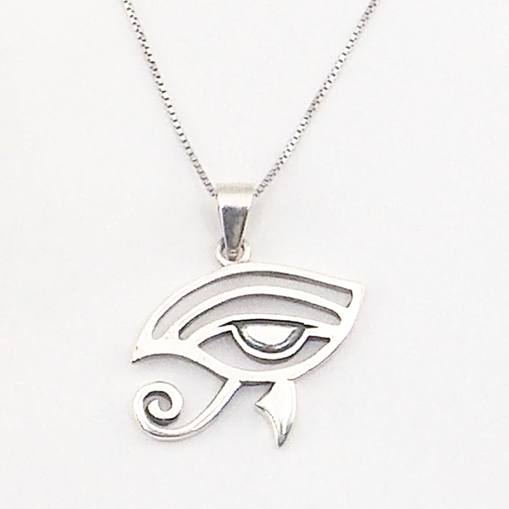 Colgante de plata de ley de Ojo de Horus de 25x30mm aprox. Con cadena de 45cm