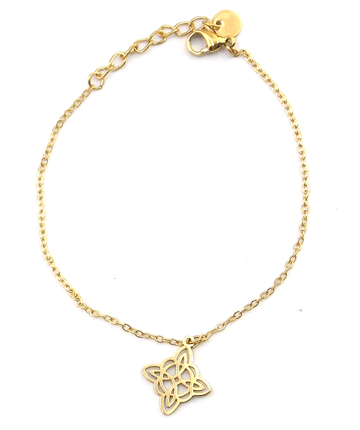 Pulsera de Nudo de bruja de acero dorado