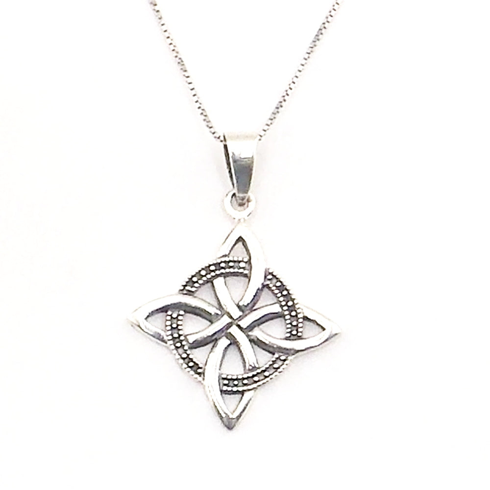 Colgante de plata de ley de Nudo de bruja de 33x30mm aprox. Con cadena de 45cm