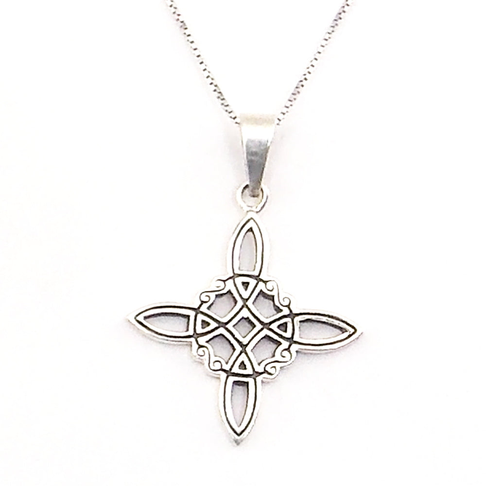 Colgante de plata de ley de Nudo de bruja de 34x30mm aprox. Con cadena de 45cm