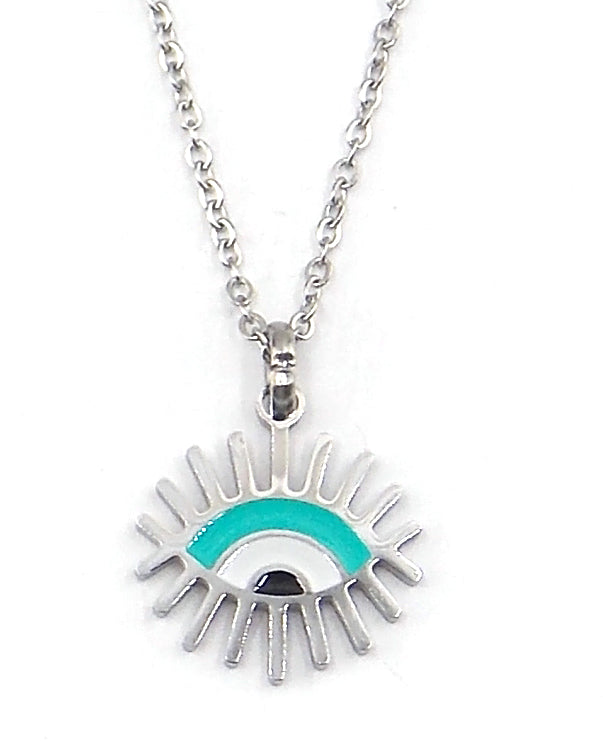 Colgante de acero en forma de ojo (plateado)