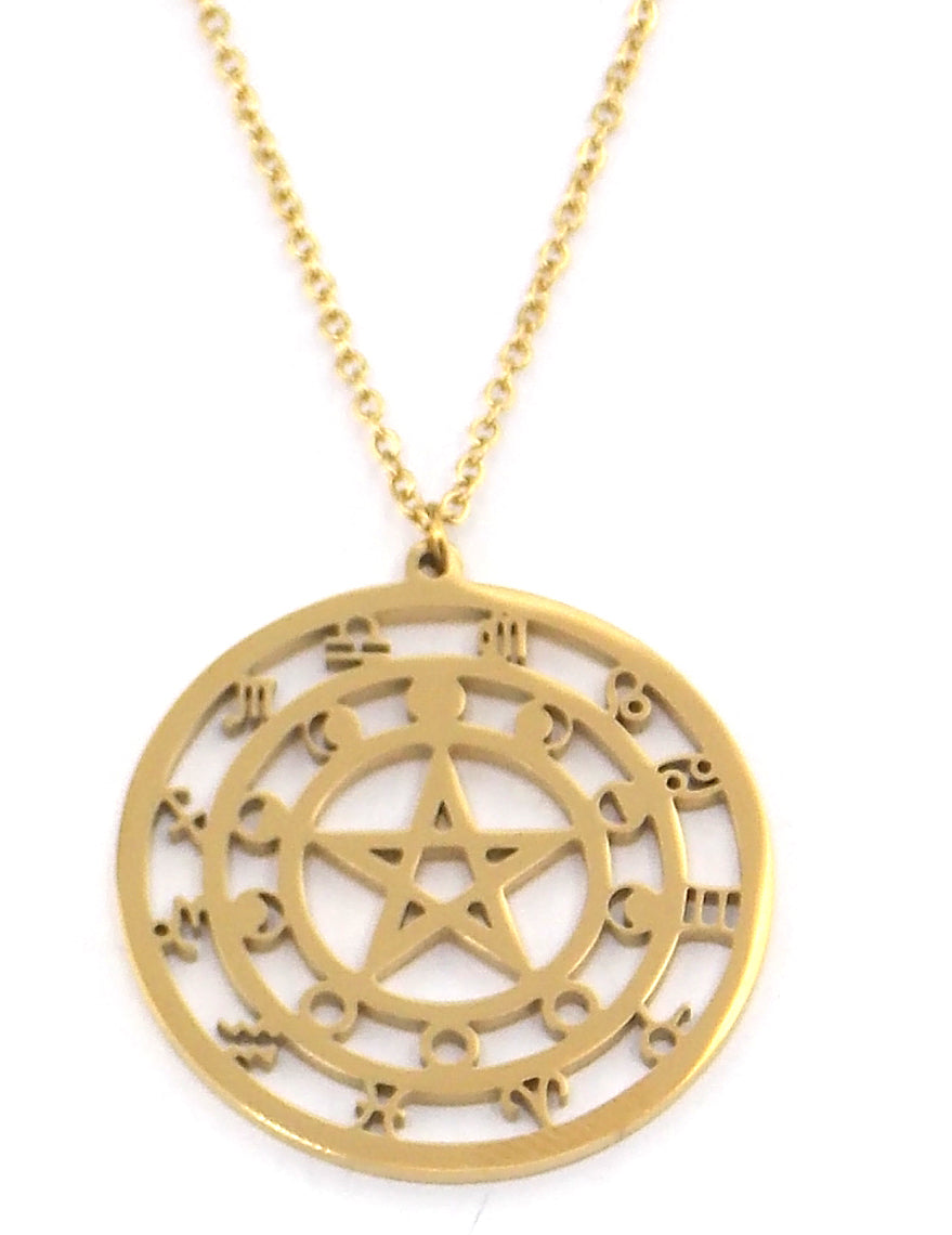 Colgante de acero en forma de estrella con horoscopos (dorado)