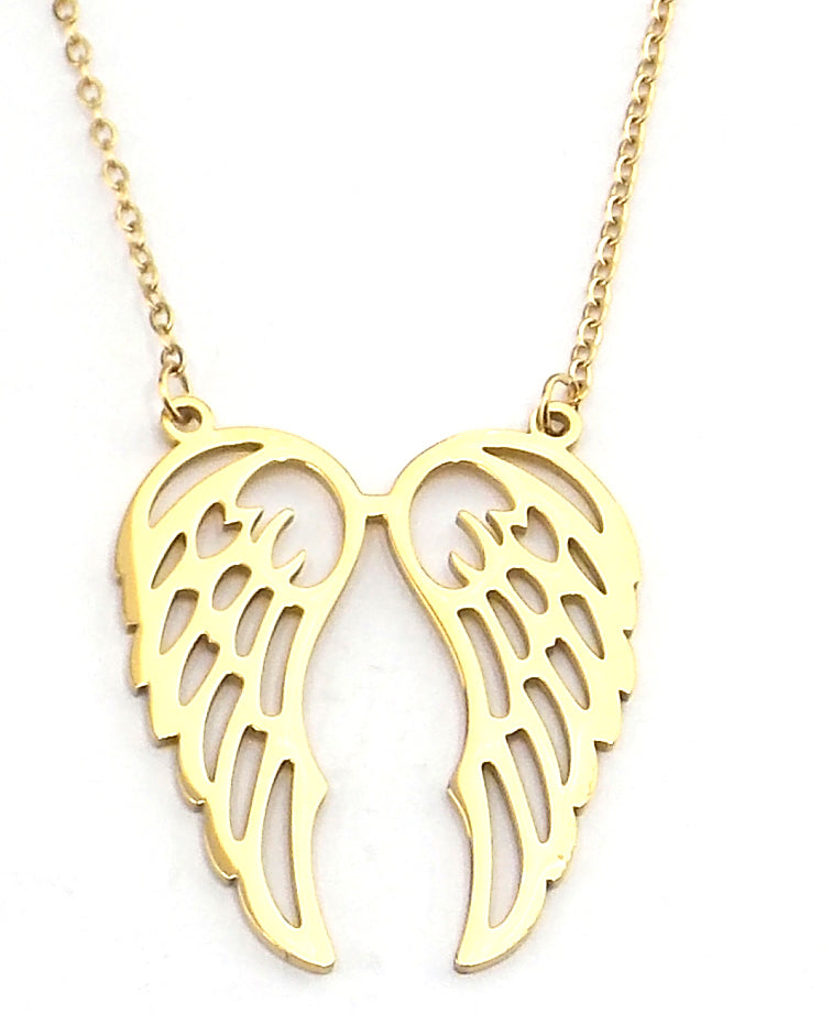 Colgante de acero en forma de alas (dorado)