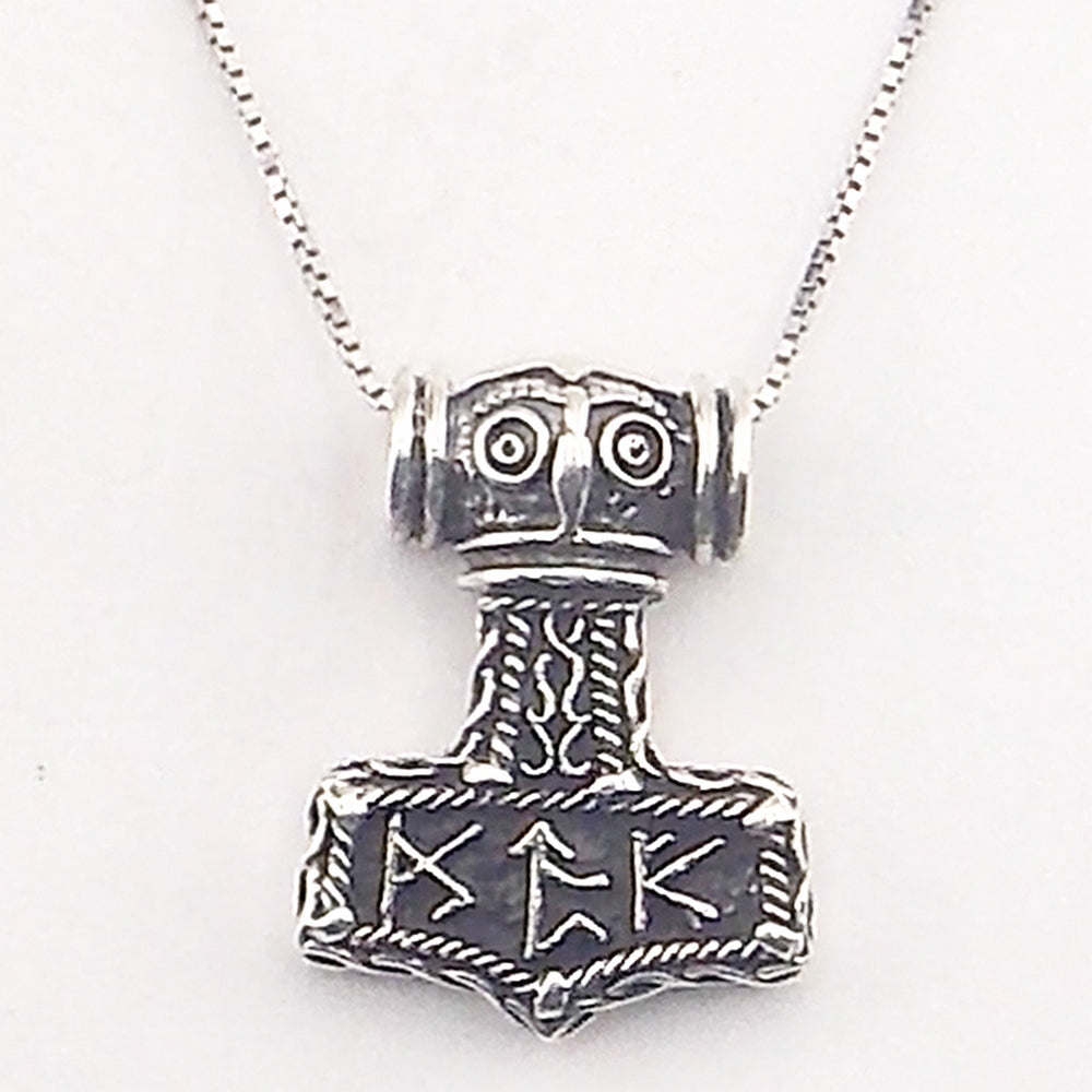 Colgante de plata de ley de martillo de Thor de 25x20mm aprox. Con cadena de 45cm