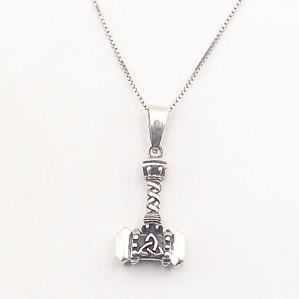 Colgante de plata de ley de martillo de Thor de 25x15mm aprox. Con cadena de 45cm