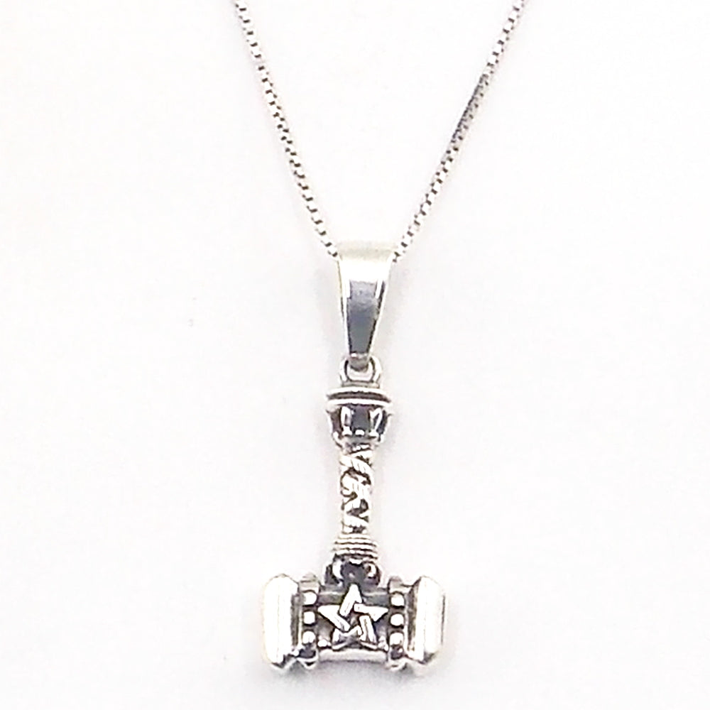 Colgante de plata de ley de martillo de Thor de 25x15mm aprox. Con cadena de 45cm