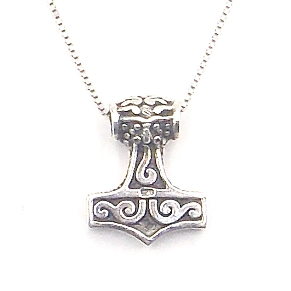 Colgante de plata de ley de martillo de Thor de 20x15mm aprox. Con cadena de 45cm
