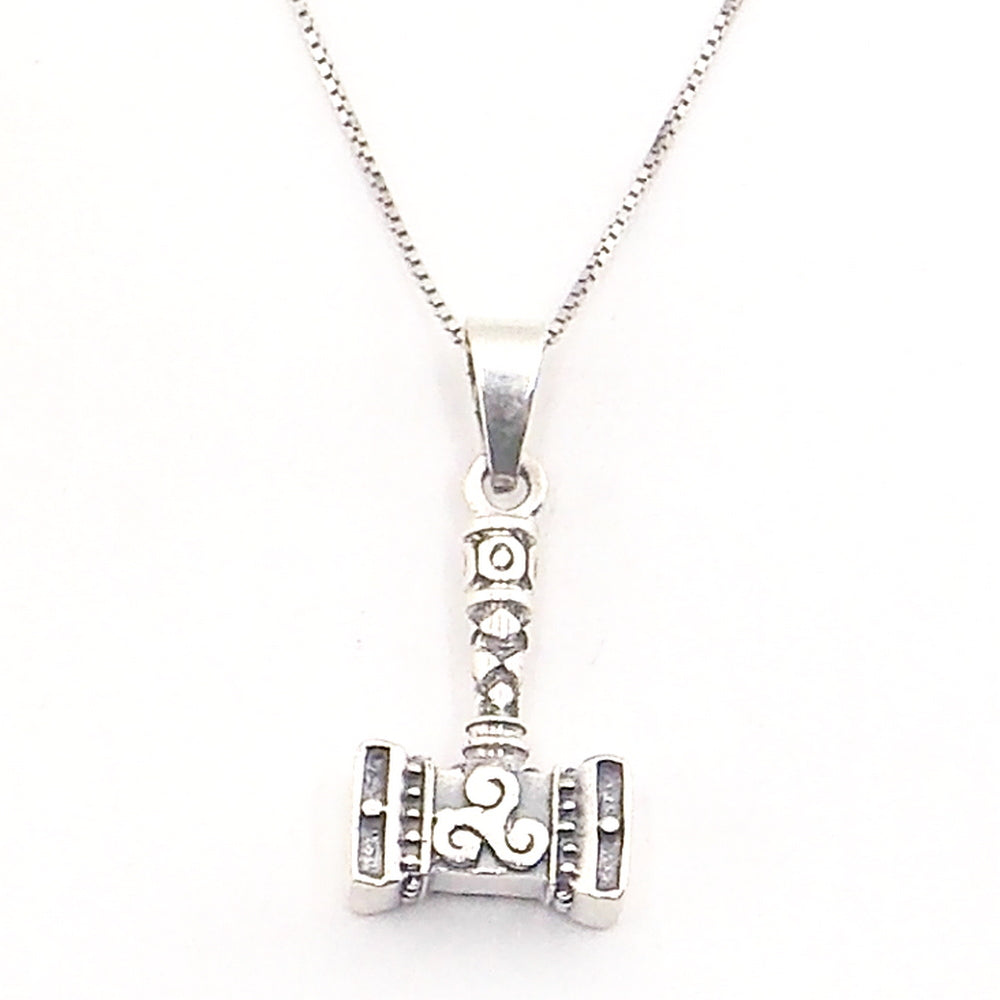 Colgante de plata de ley de martillo de Thor de 25x15mm aprox. Con cadena de 45cm