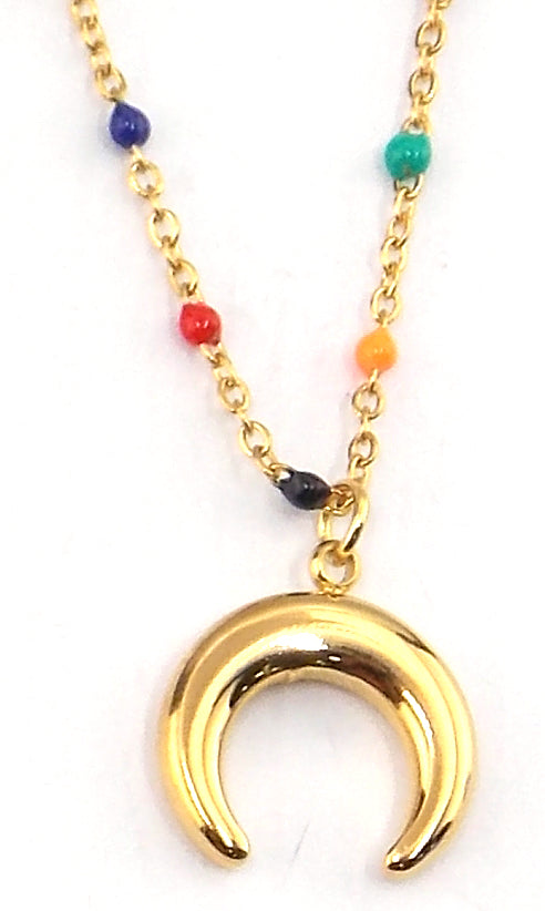 Colgante de acero en forma de luna (dorado)