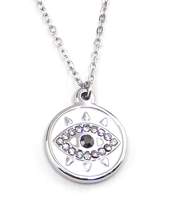 Colgante de acero en forma de ojo (plateado)
